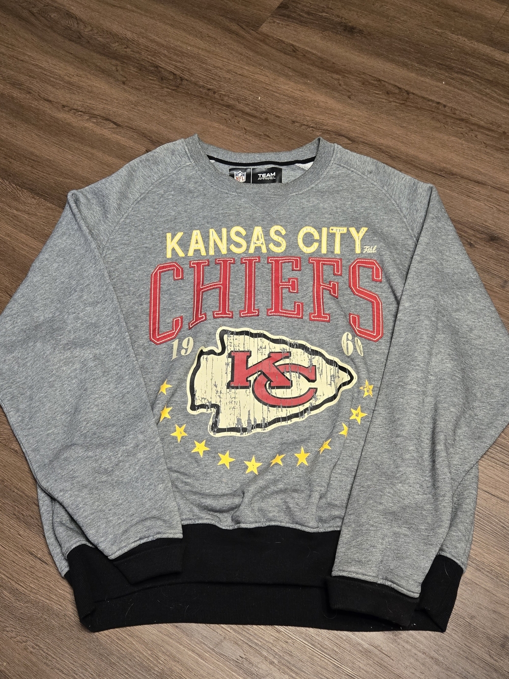 Kansas City Chiefs Vintage Gray Crewneck Sweatshirt NFL Pullover Embroidered